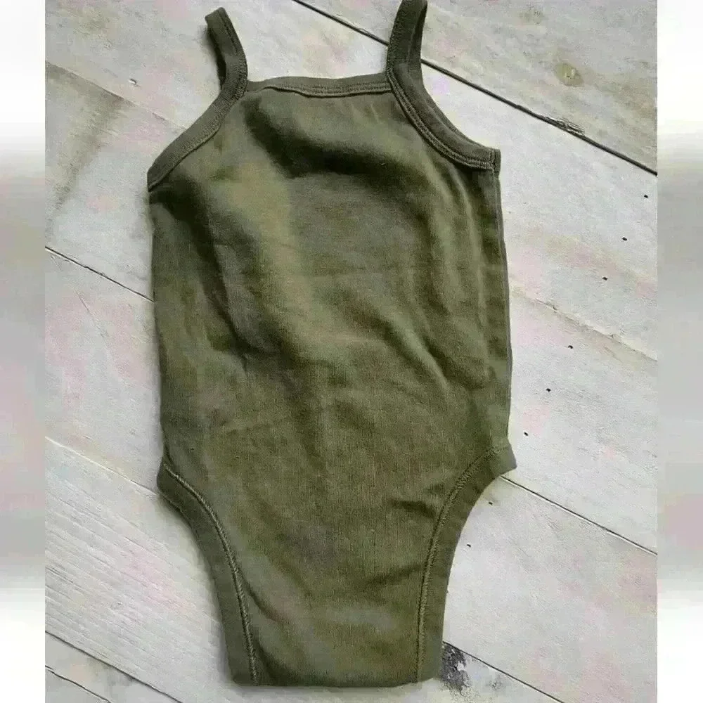 Old Navy Mini But Mighty Baby Girls One Piece Tank Top Green Size 6-12 Months